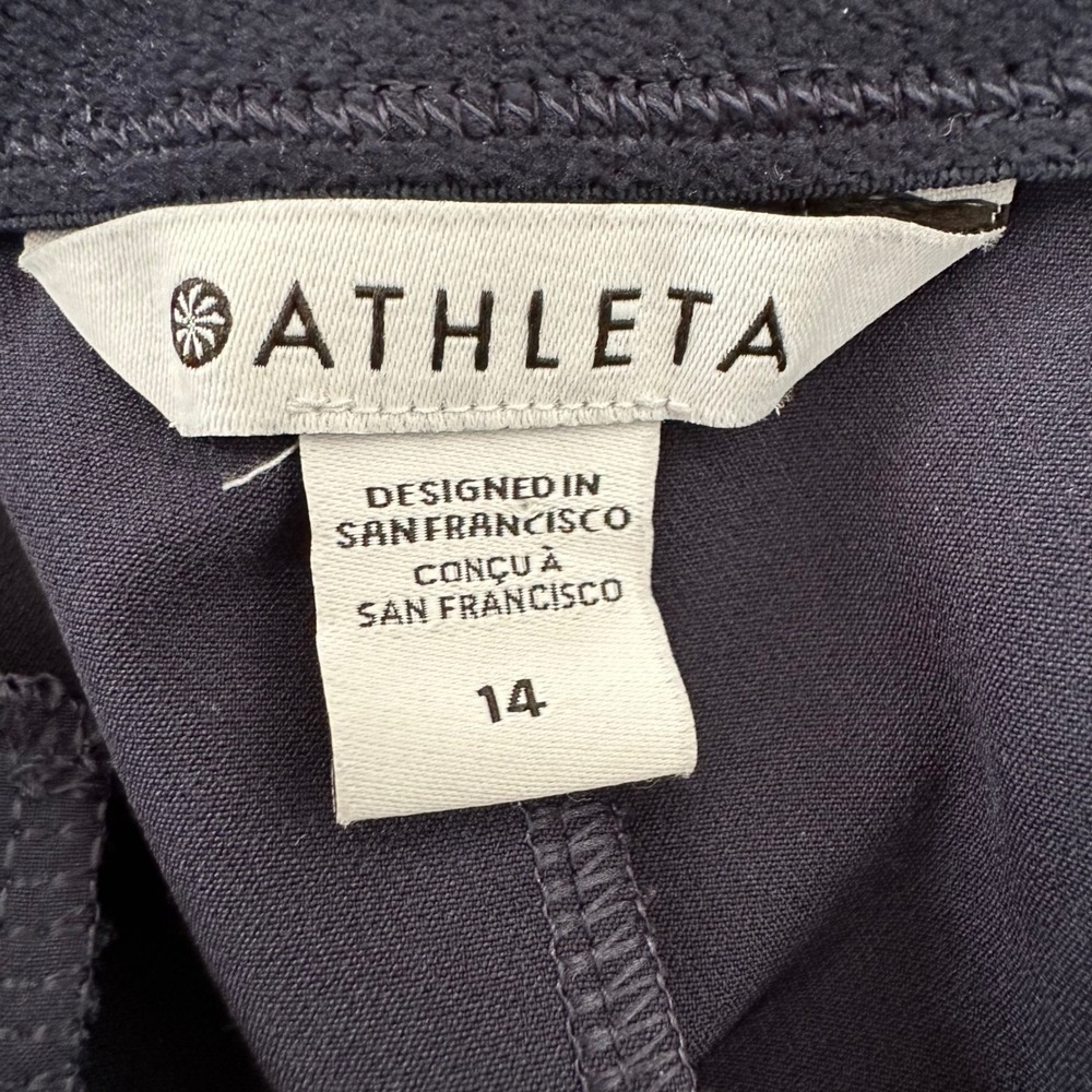 Athleta Endless High Rise Cargo Pants Womens 14 Navy Athleisure Travel Commuter - Picture 4 of 7